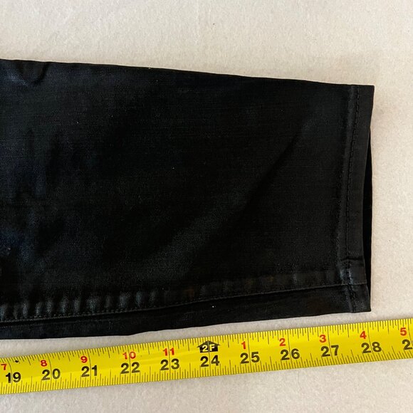 Gap 1969 Women's Stretch Coated Black Biker Legging Jeans Size 32 - Picture 11 of 11